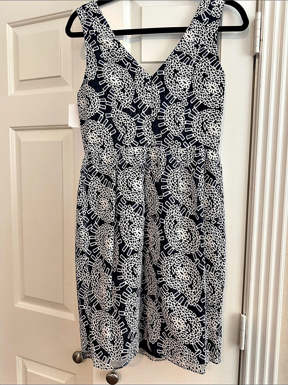 Shoshanna Geometric Mini Dress in Blue & White Size 4 NWT